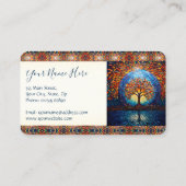 Kleurrijke levensboom visitekaartje (Achterkant)