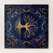 Kleurrijke levensboom - Yggdrasil Legpuzzel (Horizontaal)