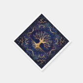 Kleurrijke levensboom - Yggdrasil Servet (Hoek)