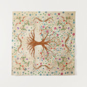 Kleurrijke levensboom - Yggdrasil Wandkleed (Voorkant (horizontaal))