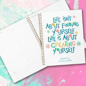 Kleurrijke levenscitaat jaarlijks planner