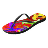 Kleurrijke Levensechte Abstracte Patronen Teenslippers (Schuin)
