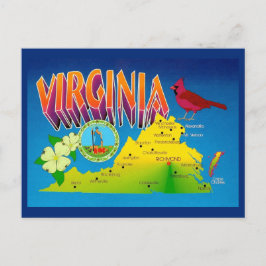 Kleurrijke Levensechte Virginia Kaart Ansichtkaart