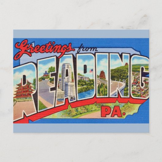 Kleurrijke Lezing PA Briefkaart (Voorkant)