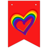 Kleurrijke LGBT Gay Pride Love Rainbow Heart Vlaggetjes (Eerste vlag)