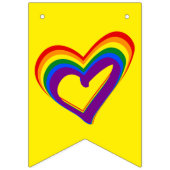 Kleurrijke LGBT Gay Pride Love Rainbow Heart Vlaggetjes (Derde vlag)