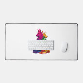 Kleurrijke LGBT Pride Duitse Herder Hondenstapel Bureaumat (Keyboard & Muis)