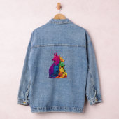 Kleurrijke LGBT Pride Duitse Herder Hondenstapel Denim Jacket (Hangar)