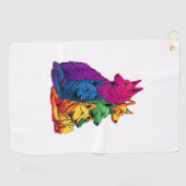 Kleurrijke LGBT Pride Duitse Herder Hondenstapel Golfhanddoek (Horizontaal)