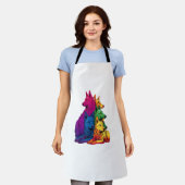 Kleurrijke LGBT Pride Duitse Herder Hondenstapel Schort (Gedragen)