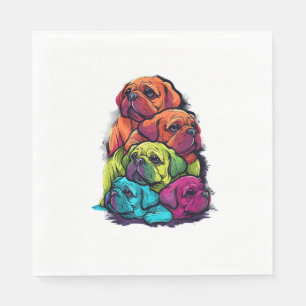 Kleurrijke LGBT Pride Puggle Dog Pile Servet