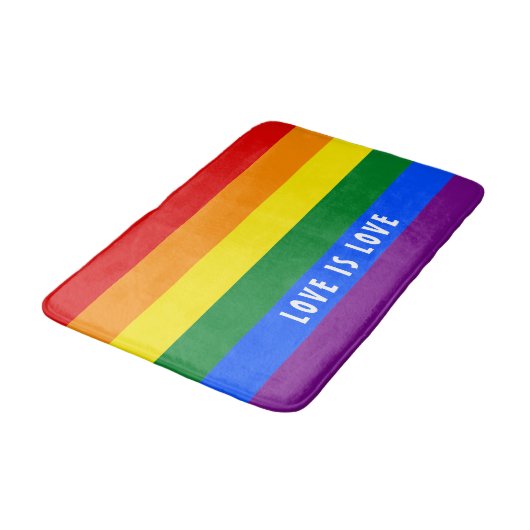 Kleurrijke LGBT Rainbow Gay Pride Flag Aangepaste Badmat (Gekanteld)