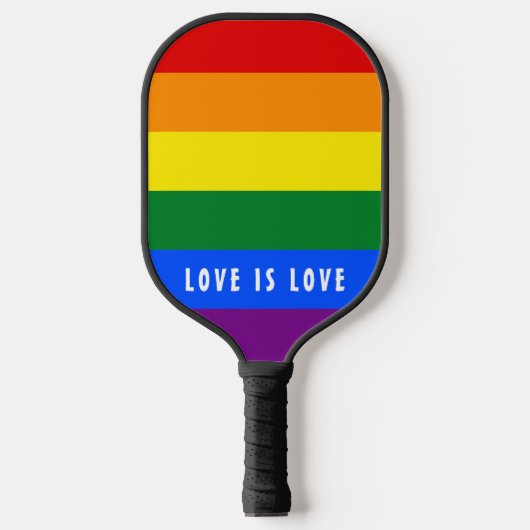 Kleurrijke LGBT Rainbow Gay Pride Flag Aangepaste  Pickleball Paddle (Voorkant)
