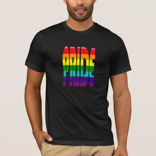 Kleurrijke LGBT Rainbow Text LGBTQ Gay Pride Onder T-shirt (Voorkant)