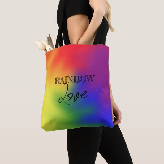 Kleurrijke LGBT-regenboogkleuren Abstracte Art Pri Tote Bag (Dichtbij)