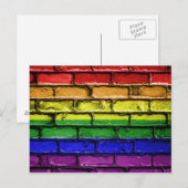 Kleurrijke LGBT-regenboogpridevlag stenen muur Briefkaart (Voorkant / Achterkant)