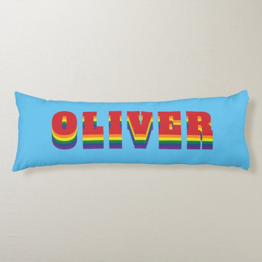 Kleurrijke LGBTQ Rainbow Gay Pride Flag Aangepaste Lichaamskussen (Voorkant)