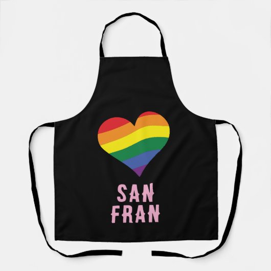 Kleurrijke LGBTQ + Rainbow HEART Pride Aangepaste  Schort (Voorkant)