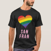 Kleurrijke LGBTQ + Rainbow HEART Pride Aangepaste  T-shirt (Voorkant)