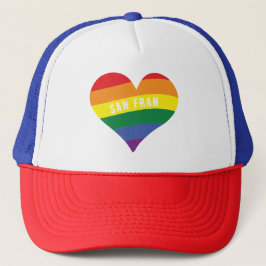 Kleurrijke LGBTQ + Rainbow HEART Pride Aangepaste Trucker Pet