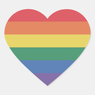 Kleurrijke LGBTQ + Rainbow HEART Pride Hart Sticker