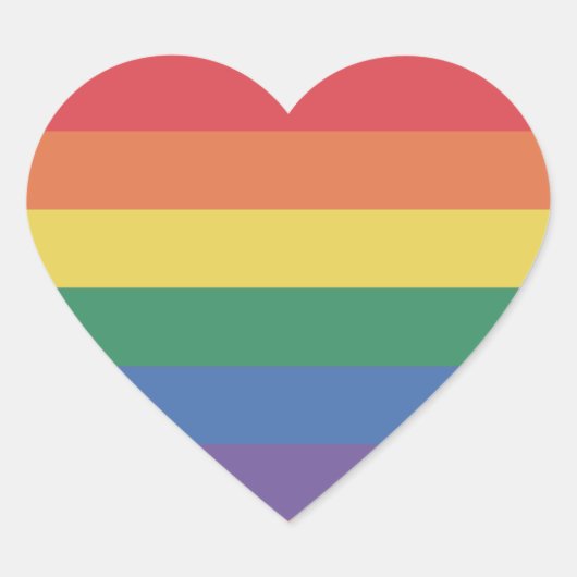 Kleurrijke LGBTQ + Rainbow HEART Pride Hart Sticker (Voorkant)