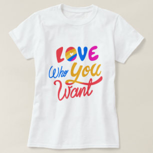 Kleurrijke LGBTQ-voorstander T-shirt voor wie je m