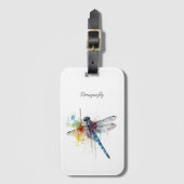 Kleurrijke libel aanpasbaar bagagelabel (Voorkant (verticaal))