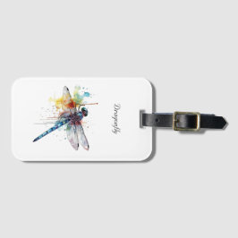 Kleurrijke libel aanpasbaar bagagelabel