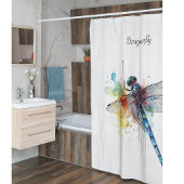 Kleurrijke libel aanpasbaar douchegordijn