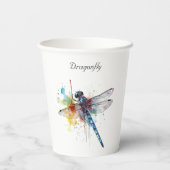 Kleurrijke libel aanpasbaar papieren bekers (Achterkant)