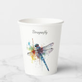 Kleurrijke libel aanpasbaar papieren bekers (Voorkant)
