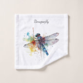 Kleurrijke libel aanpasbaar washandje (Wasdoekje)