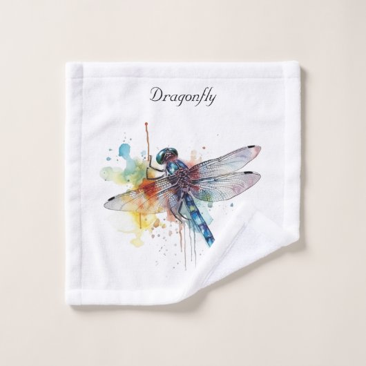 Kleurrijke libel aanpasbaar washandje (Wasdoekje)