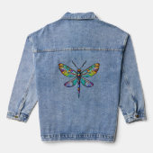 Kleurrijke Libel Ai Kunst Denim Jacket (Achterkant)