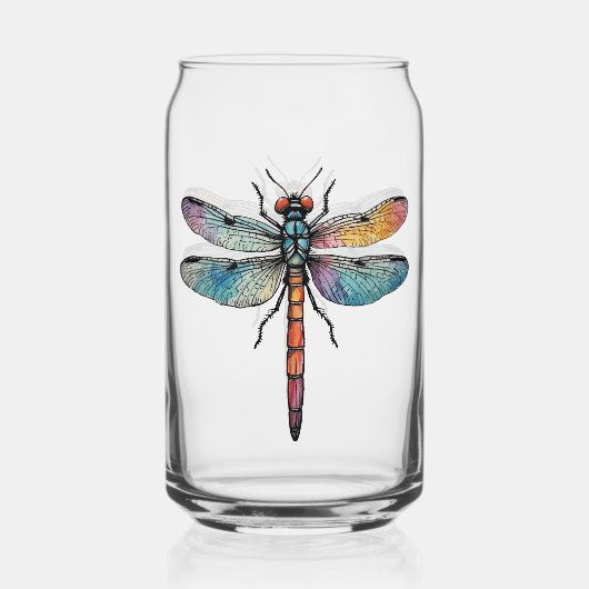 Kleurrijke Libel Blikvorm Glas (Voorkant)