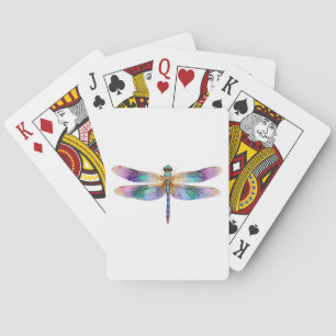 Kleurrijke Libel – Iridiserende Natuur Kunst Pokerkaarten