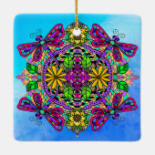  kleurrijke libel Mystical Mandala Ceram Keramisch Ornament (Achterkant)