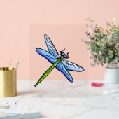 Kleurrijke libel op een tak acryl bord (Huwelijk)