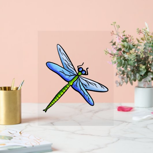 Kleurrijke libel op een tak acryl bord (Huwelijk)