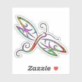 Kleurrijke libel sticker (Vel)