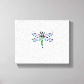 Kleurrijke libel verbazingwekkend insect canvas afdruk