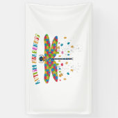 Kleurrijke libel voor Autisme Awareness Day Spandoek (Verticaal)