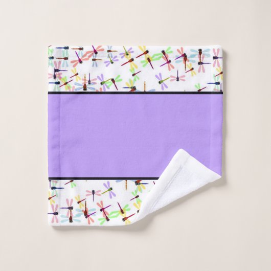 kleurrijke libellen bad handdoek (Wasdoekje)