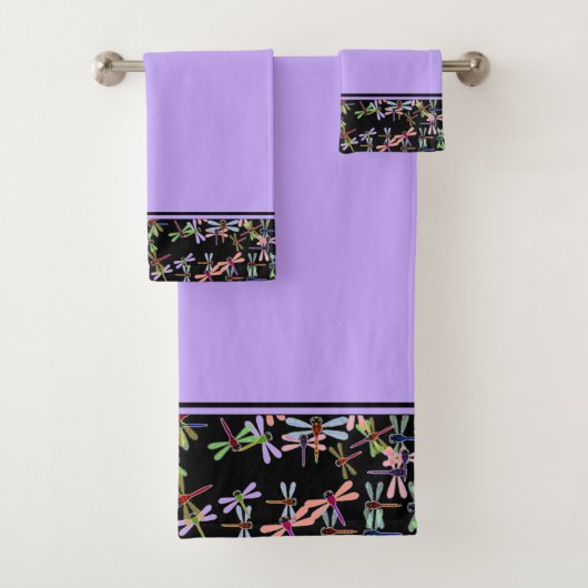 kleurrijke libellen badhanddoekset bad handdoek (Insitu)