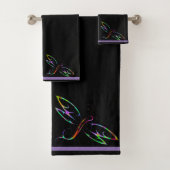 Kleurrijke libellen badhanddoekset bad handdoek (Insitu)