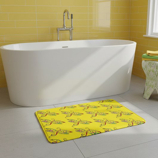 Kleurrijke libellen badmat