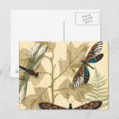 Kleurrijke libellen die boven bladeren drijven briefkaart (Voorkant / Achterkant)