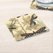 Kleurrijke libellen die boven bladeren drijven kartonnen onderzetters (Schuin)