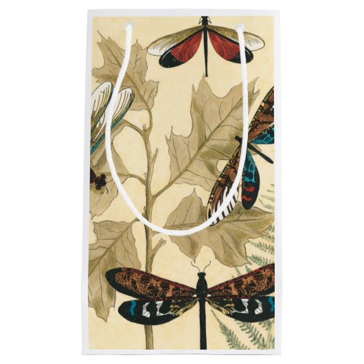 Kleurrijke libellen die boven bladeren drijven klein cadeauzakje (Voorkant)